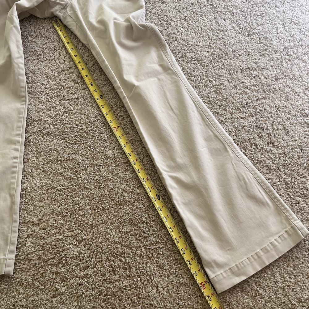 Vintage Y2K Abercrombie Fitch Low Rise Khaki Flare Pants 6 Long Tan Preppy - Picture 8 of 13